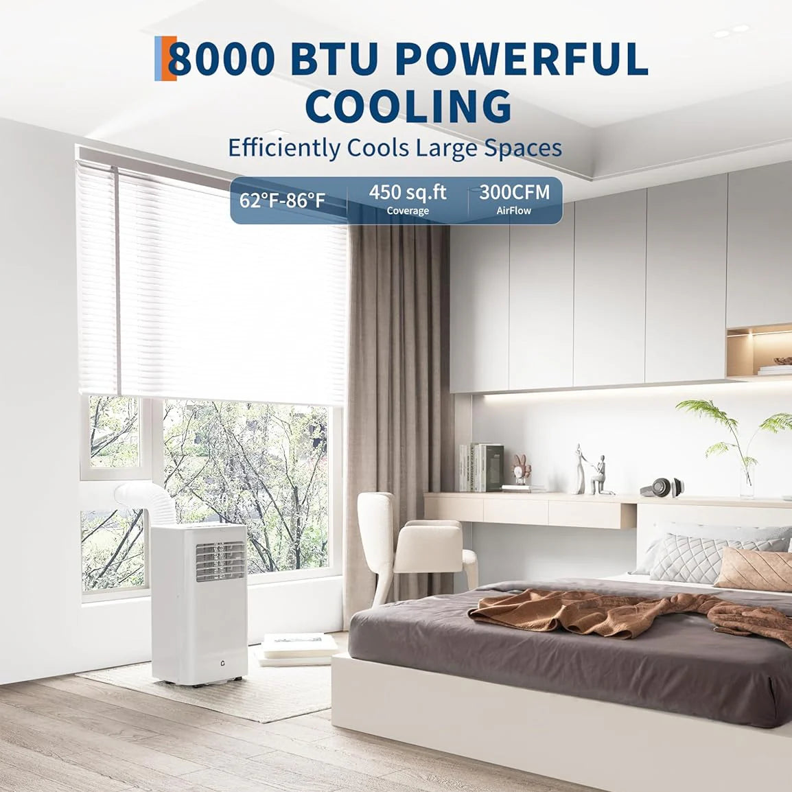 Garvee 10.000 BTU Mobiles Klimagerät 3-in-1 mit Fernbedienung, Kühlung bis ca. 42 m²