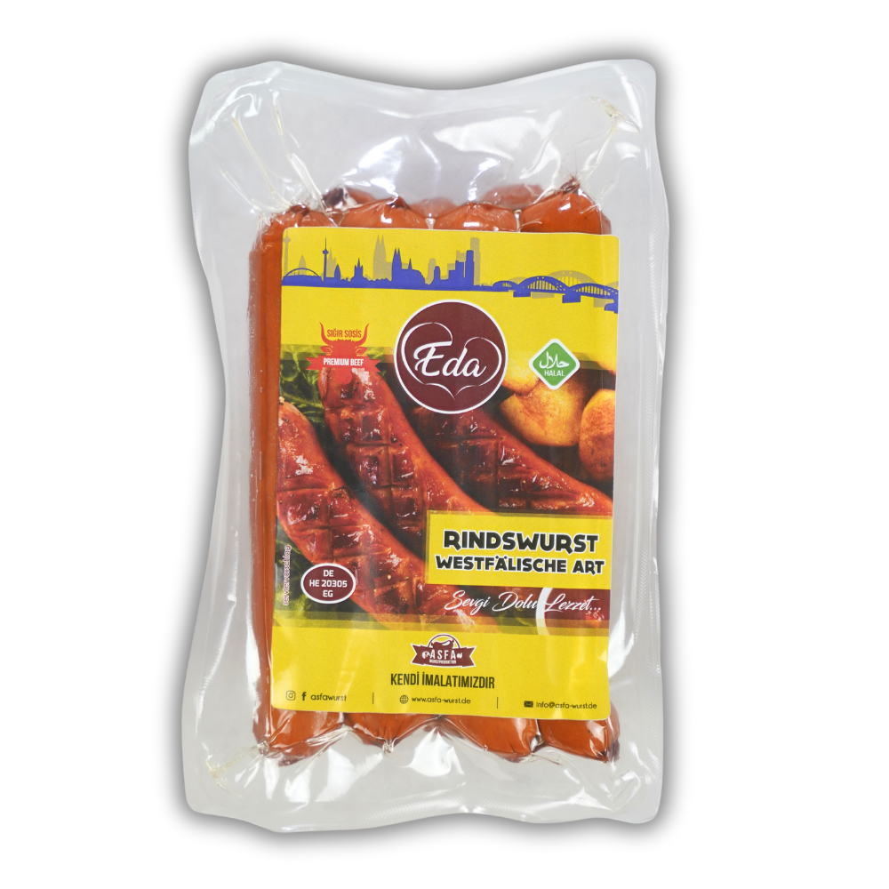 Westphalian style beef sausage - halal grilled sausage