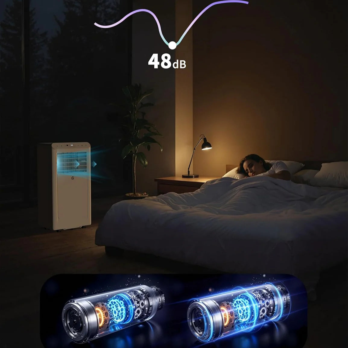 Garvee 8.000 BTU Mobiles Klimagerät, 3-in-1 Klimaanlage mit Fernbedienung, LED-Display & 24h-Timer, für Räume bis ca. 32 m²
